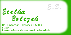 etelka bolczek business card